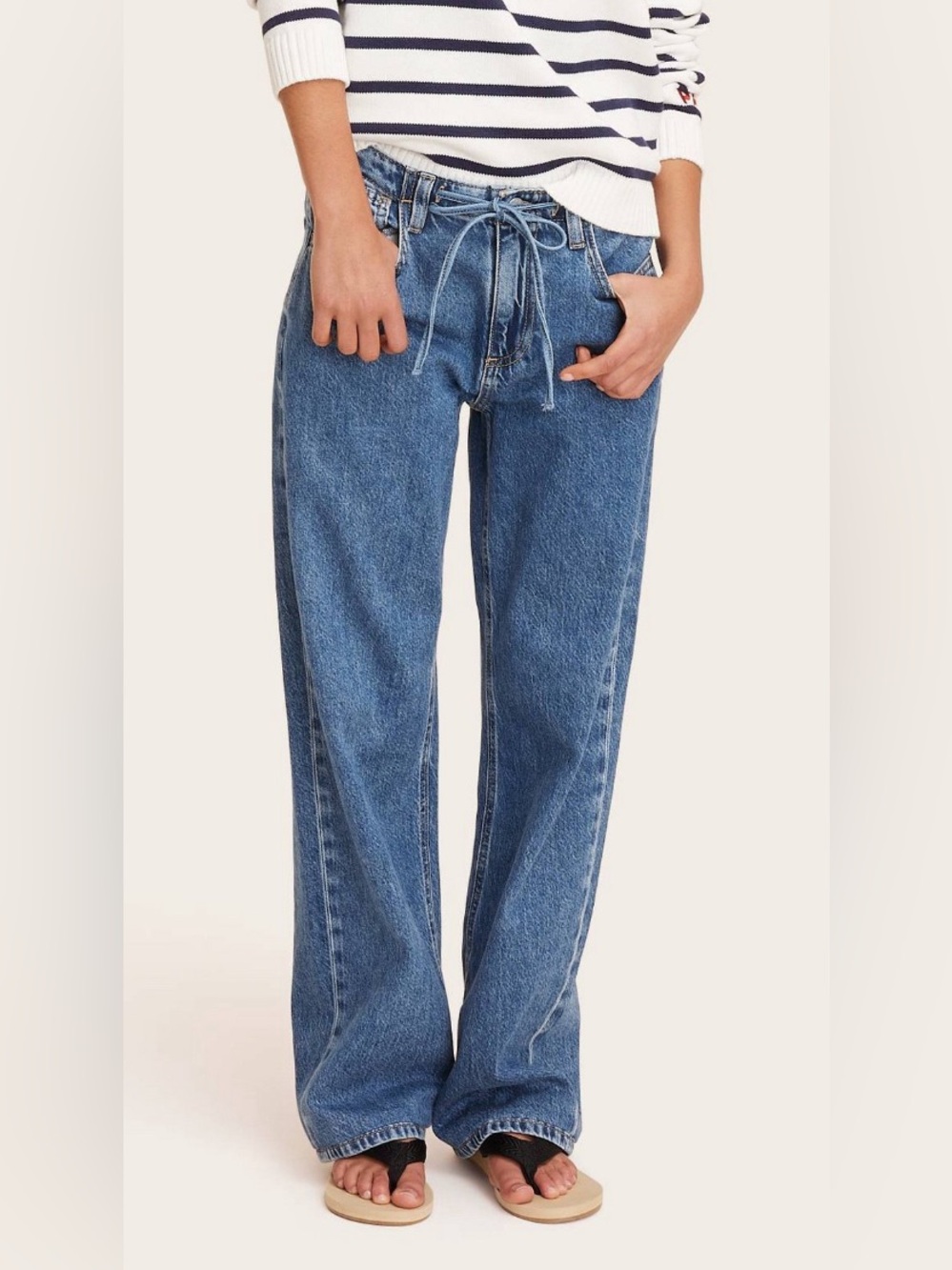 Size 00 Last One Parke Target Womens Mid-rise Drawstring Baggy Jeans Medium Wash